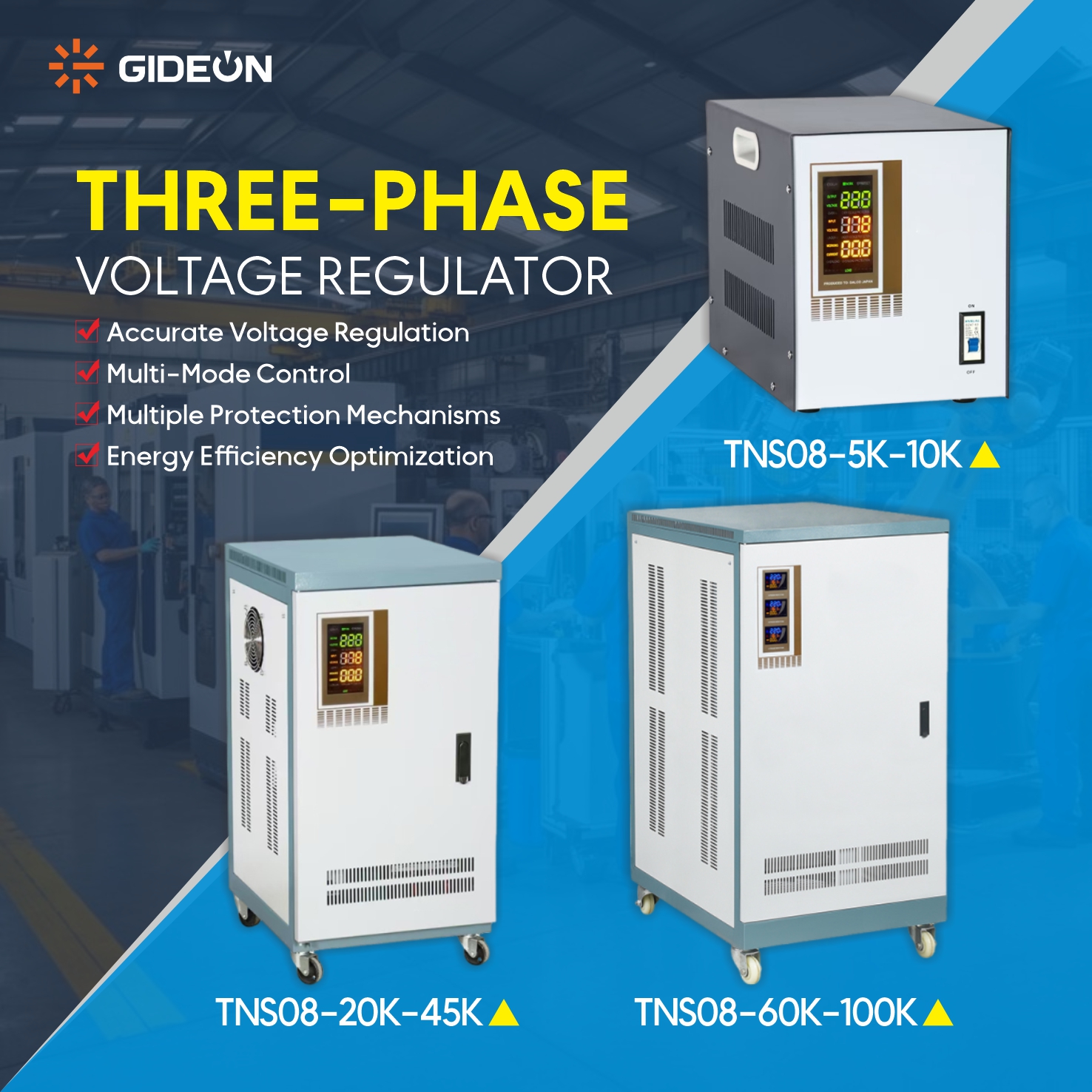 Bộ ổn định điện áp ba pha động cơ TNS08